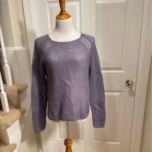 Sweater, lavender color, very light weight weight mohair mix. Soft to the touch.